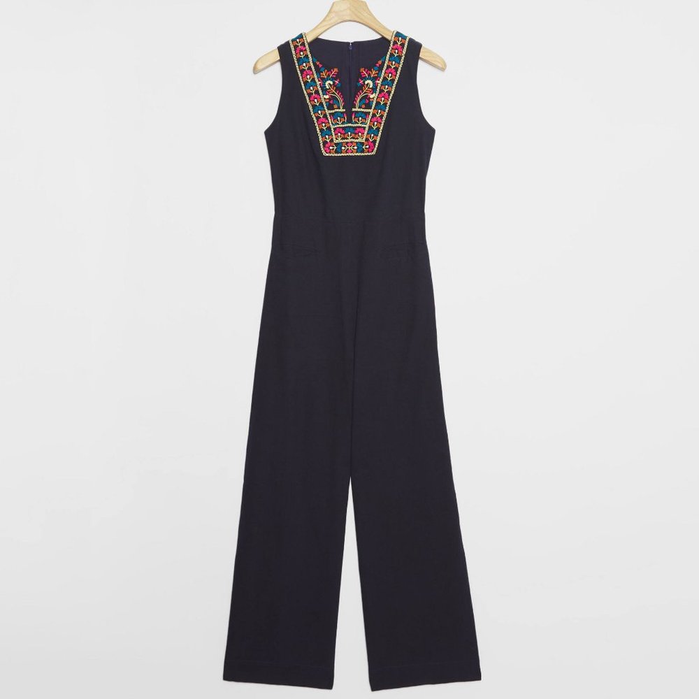 Anthropologie Deena Embroidered Jumpsuit